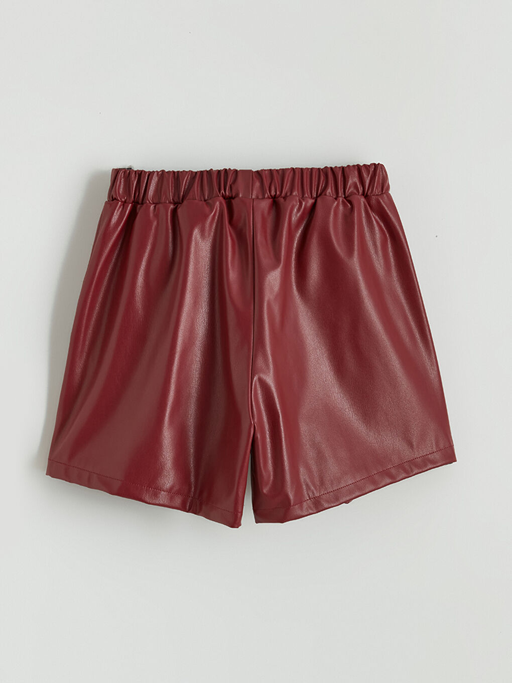 Suknja za devojčice plisirana od imitacije kože sa elastičnim strukom-3