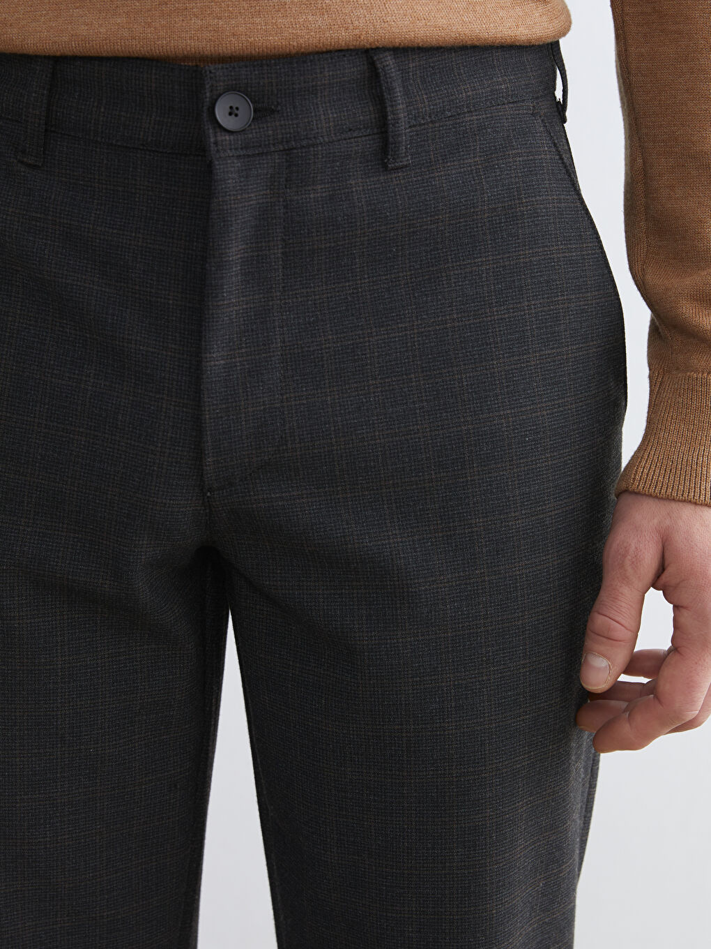 Siyah Standart Kalıp Erkek Pantolon-2