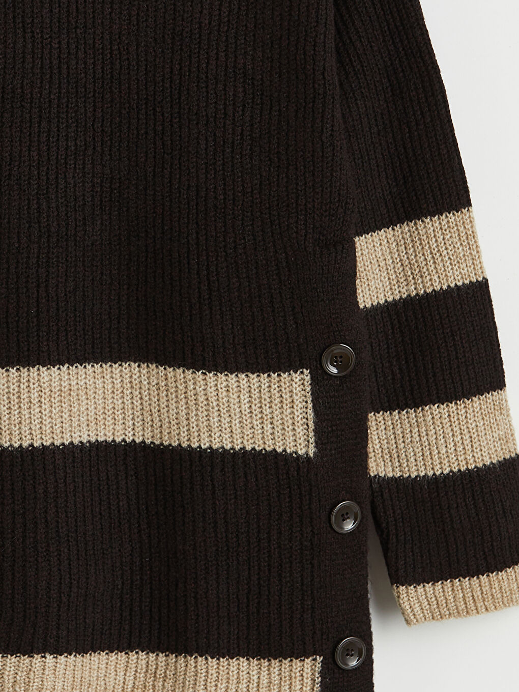 Kahverengi Yarım Balıkçı Yaka Kadın Triko Tunik-1