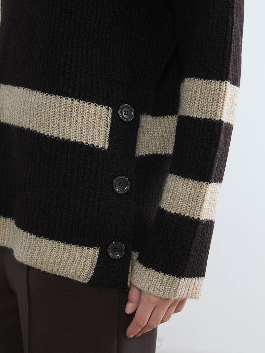 Lacivert Yarım Balıkçı Yaka Kadın Triko Tunik-2