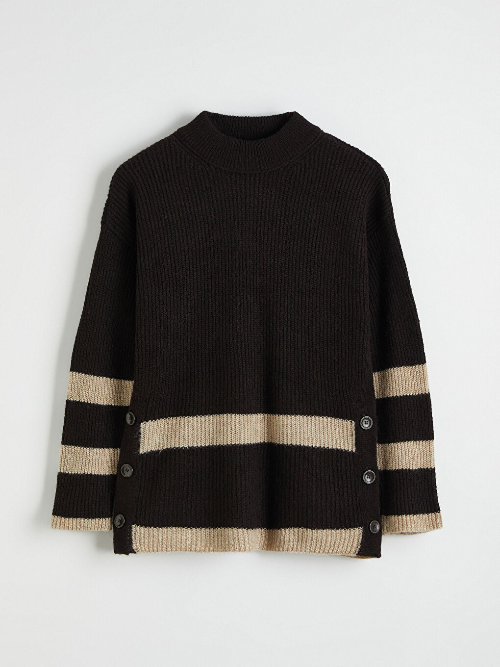 Lacivert Yarım Balıkçı Yaka Kadın Triko Tunik-4