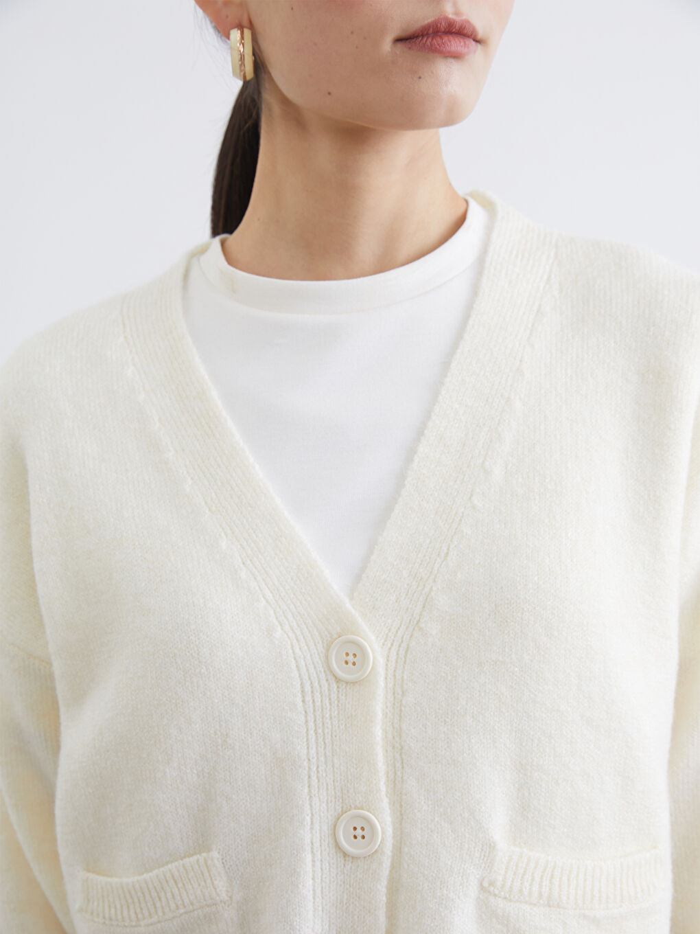 V Neck Women's Knitwear Cardigan-2