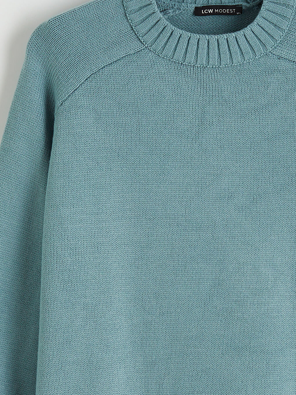 Yeşil Bisiklet Yaka Oversize Kadın Triko Tunik-5