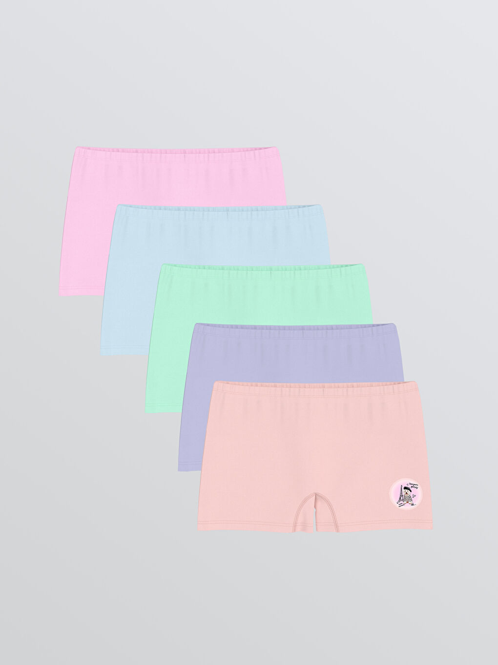 Printed Girls Boxer Trunks 5 Pack