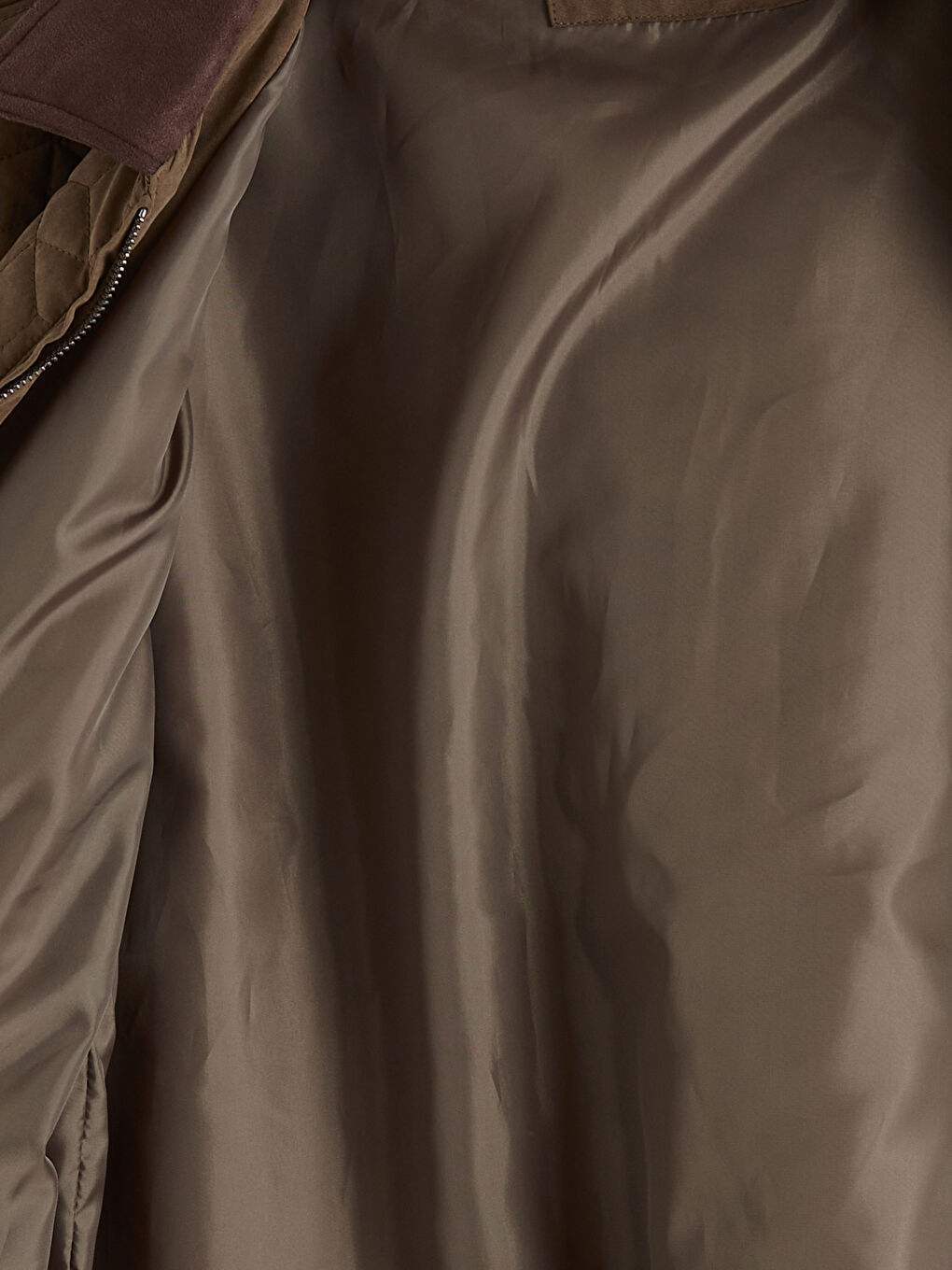 Kahverengi Standart Kalıp Gömlek Yaka Kapitoneli Erkek Mont-6