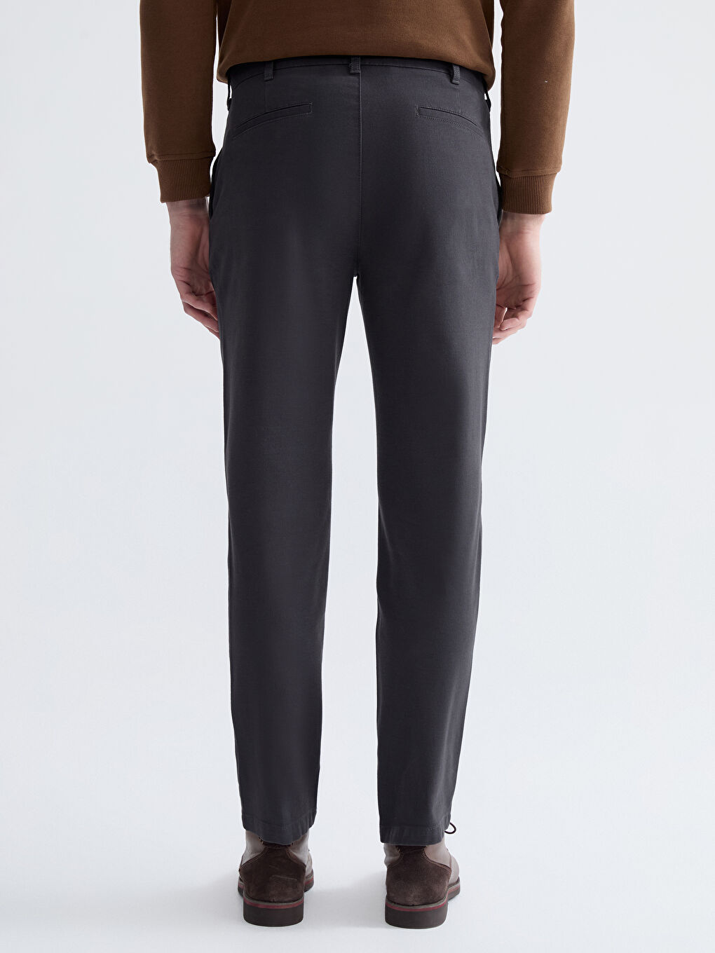 Standard Fit Dobby Fabric Men's Trousers-3