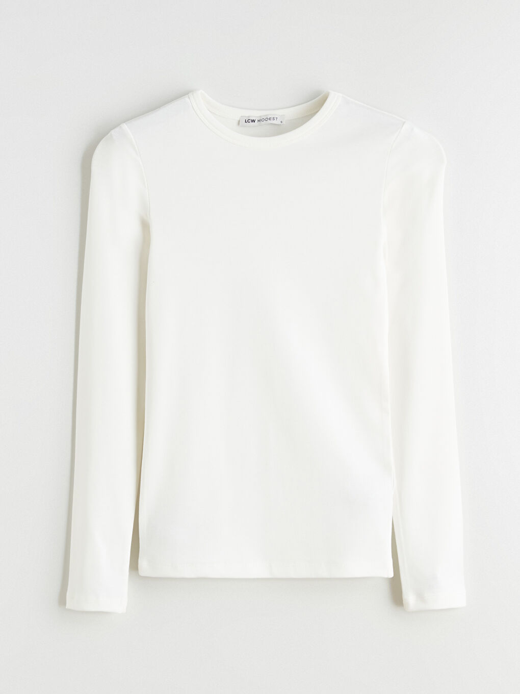 Ekru Bisiklet Yaka Kadın Body-4