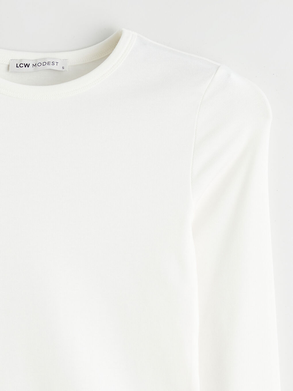 Ekru Bisiklet Yaka Kadın Body-5