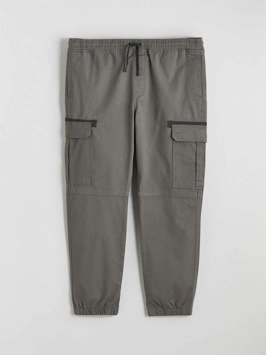 Haki Standart Kalıp Beli Lastikli Erkek Pantolon-4