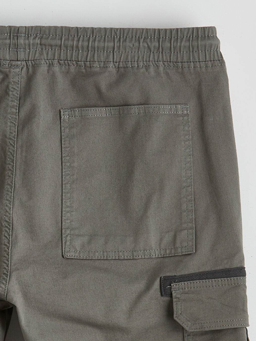 Haki Standart Kalıp Beli Lastikli Erkek Pantolon-5