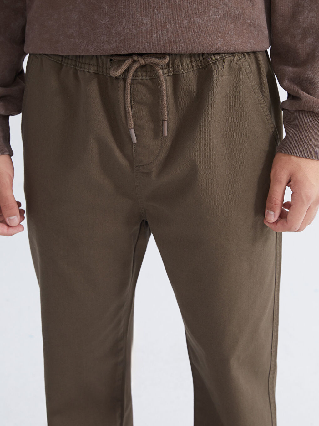 Kahverengi Slim Fit Gabardin Erkek Pantolon-2