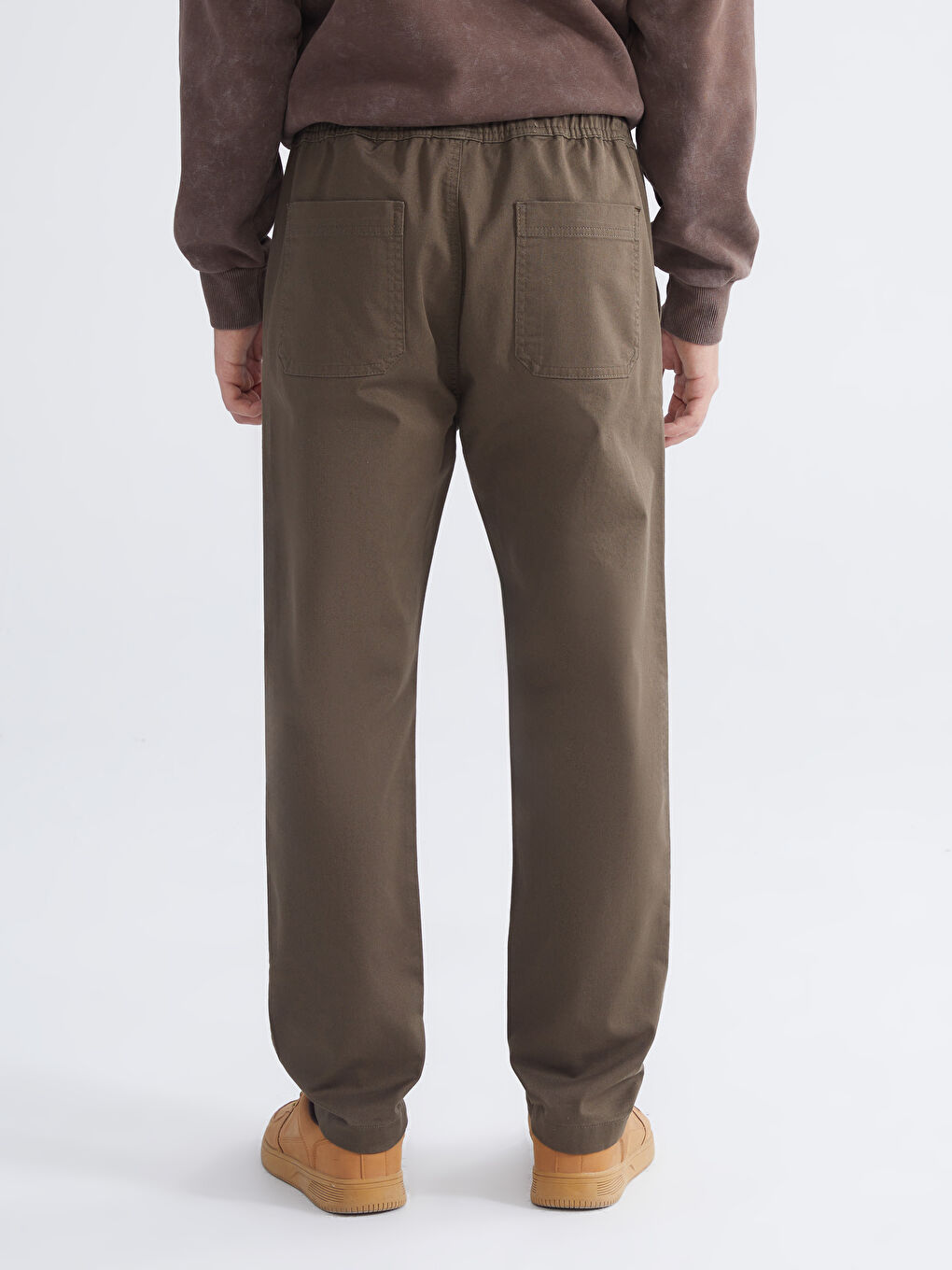 Kahverengi Slim Fit Gabardin Erkek Pantolon-3