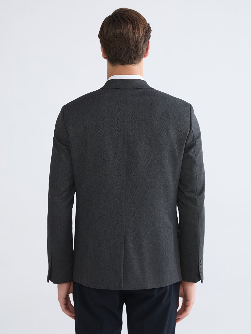 Antrasit Dar Kalıp Erkek Blazer Ceket-3