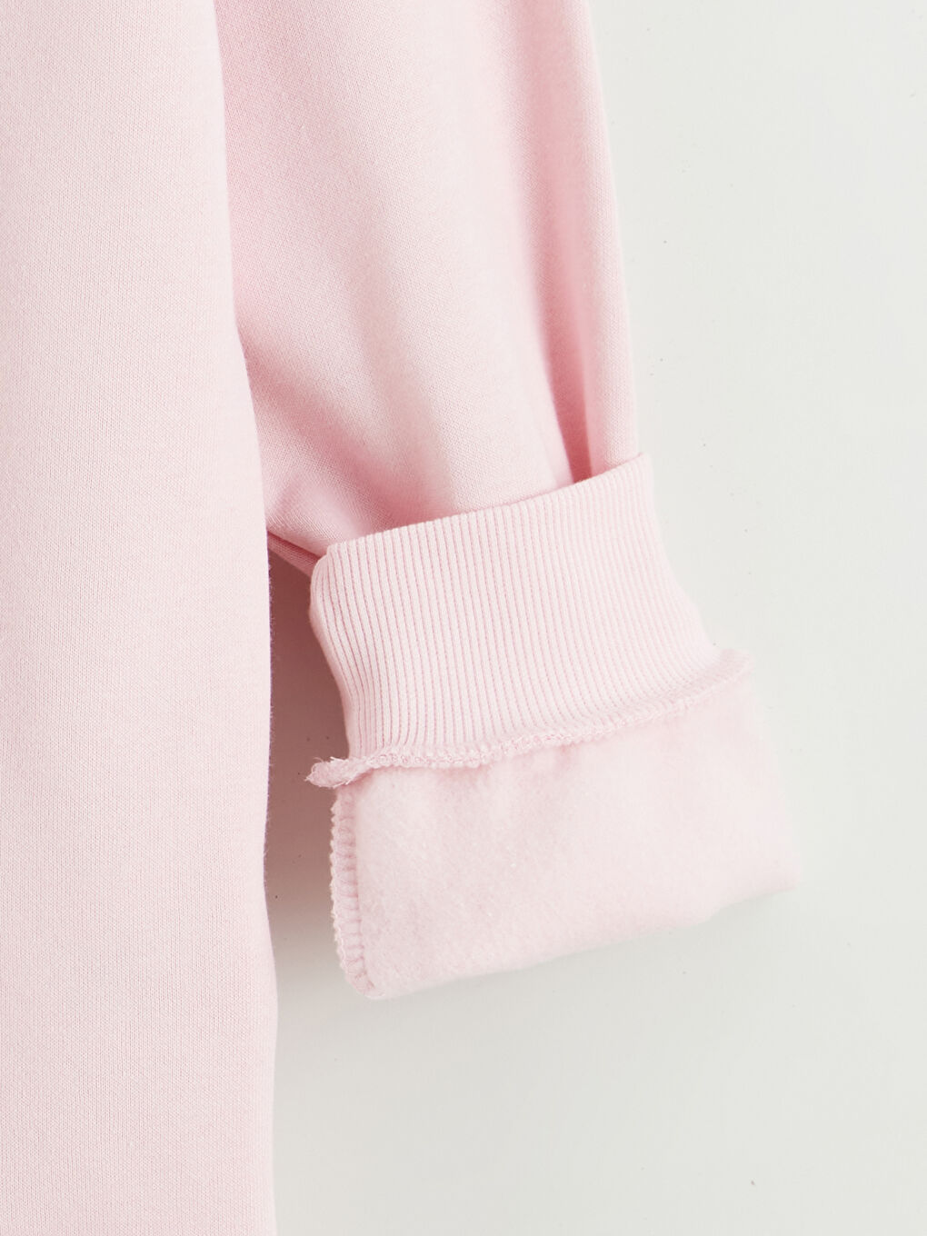 Pembe Nakışlı Oversize Kadın Kalın Sweatshirt-5