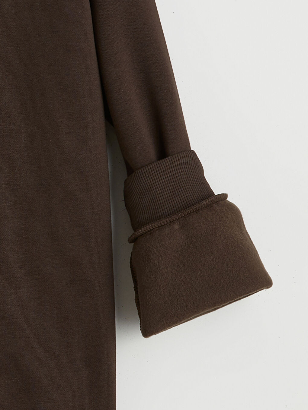 Kahverengi Nakışlı Oversize Kadın Kalın Sweatshirt-5