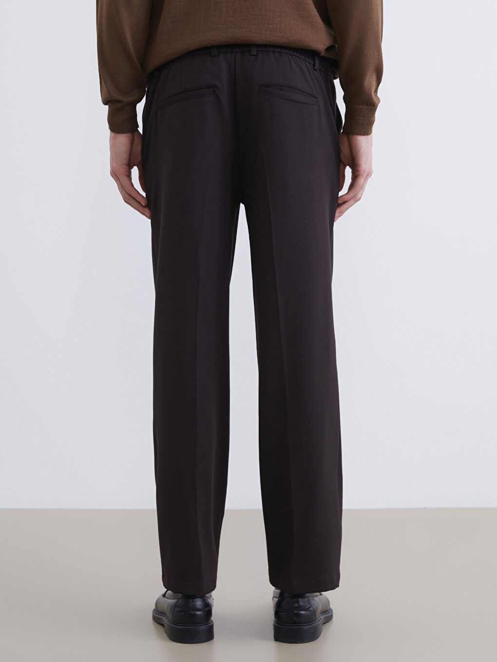 Kahverengi Standart Kalıp Erkek Pantolon-3