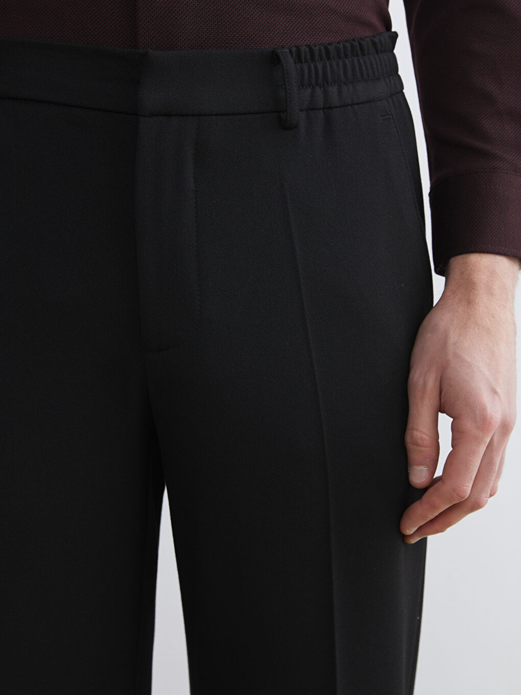 Siyah Standart Kalıp Erkek Pantolon-2