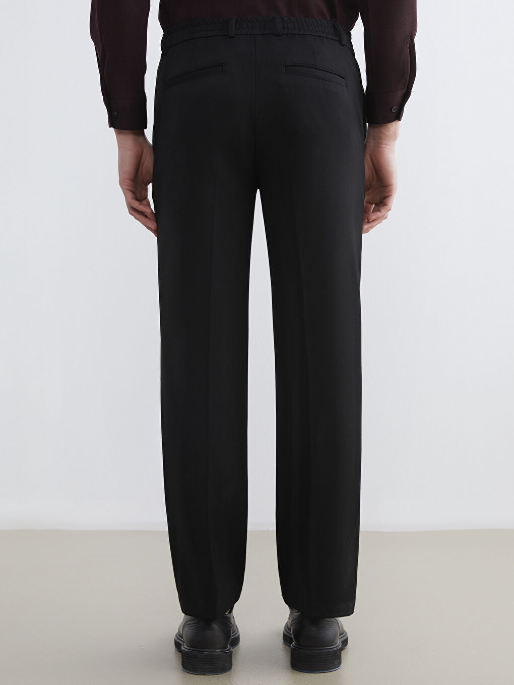 Siyah Standart Kalıp Erkek Pantolon-3