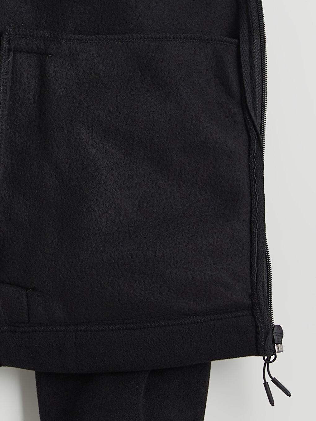 Siyah Dik Yaka Erkek Fermuarlı Sweatshirt-5