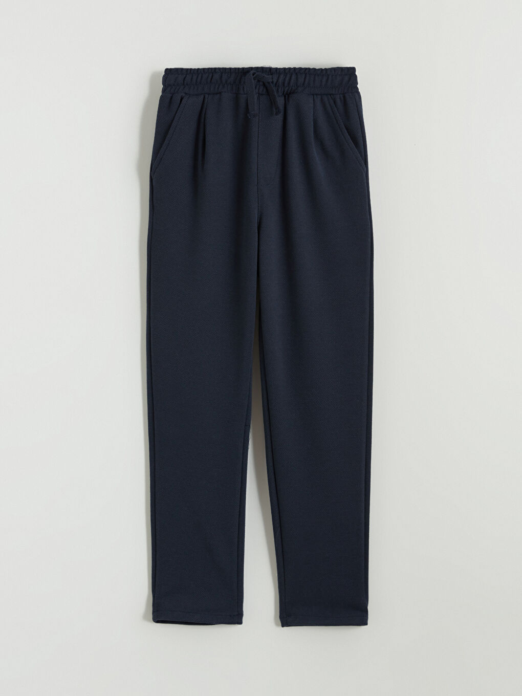 Lacivert Beli Lastikli Pileli Erkek Çocuk Pantolon-1