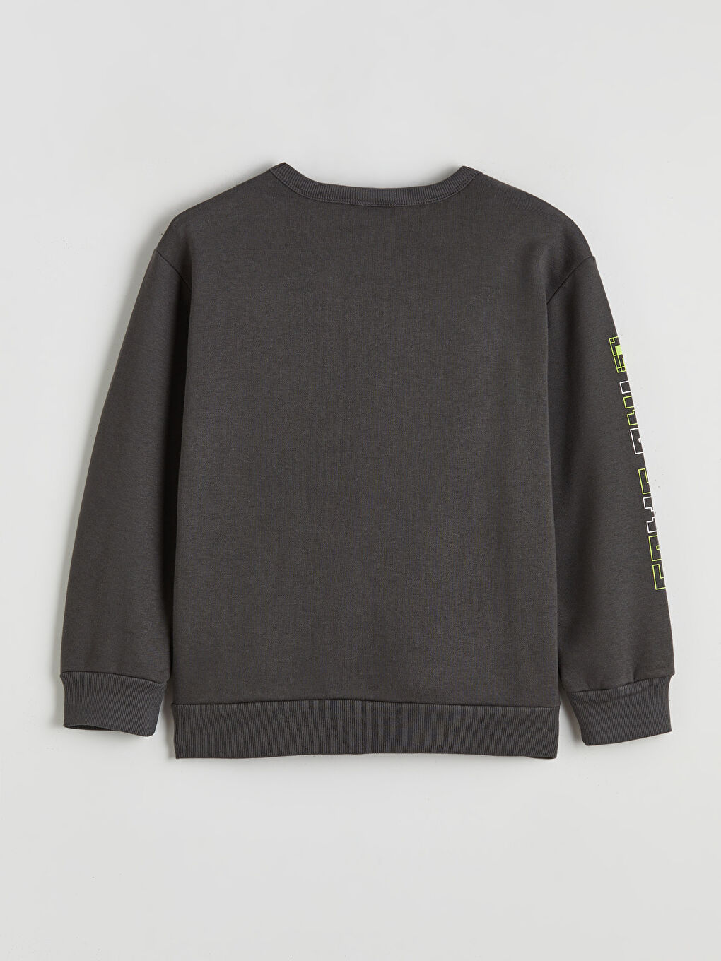 Bisiklet Yaka Minecraft Baskılı Erkek Çocuk Sweatshirt-1