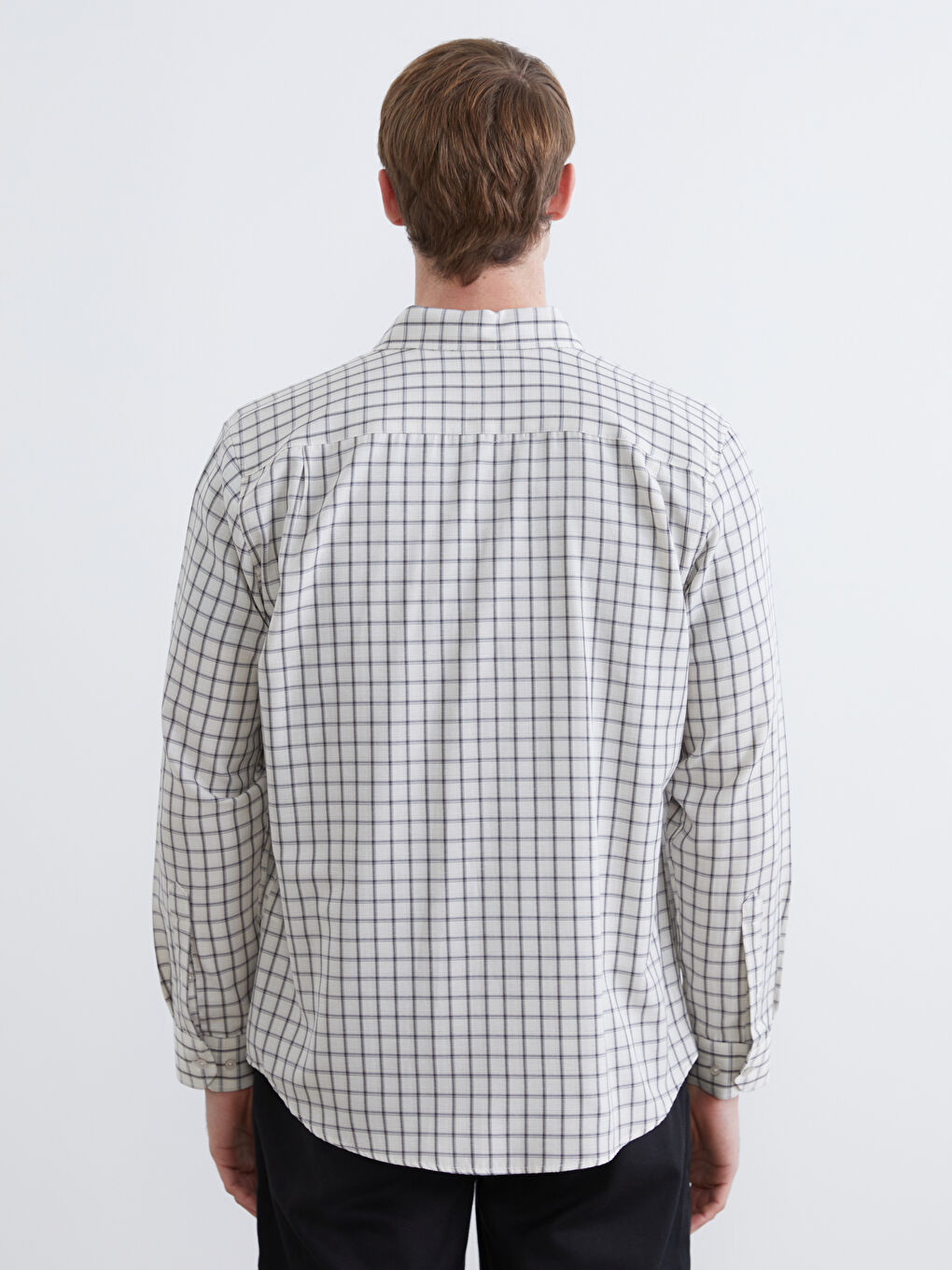 Cămașă din flanel pentru bărbați, cu mânecă lungă, croială regular, model în carouri-3