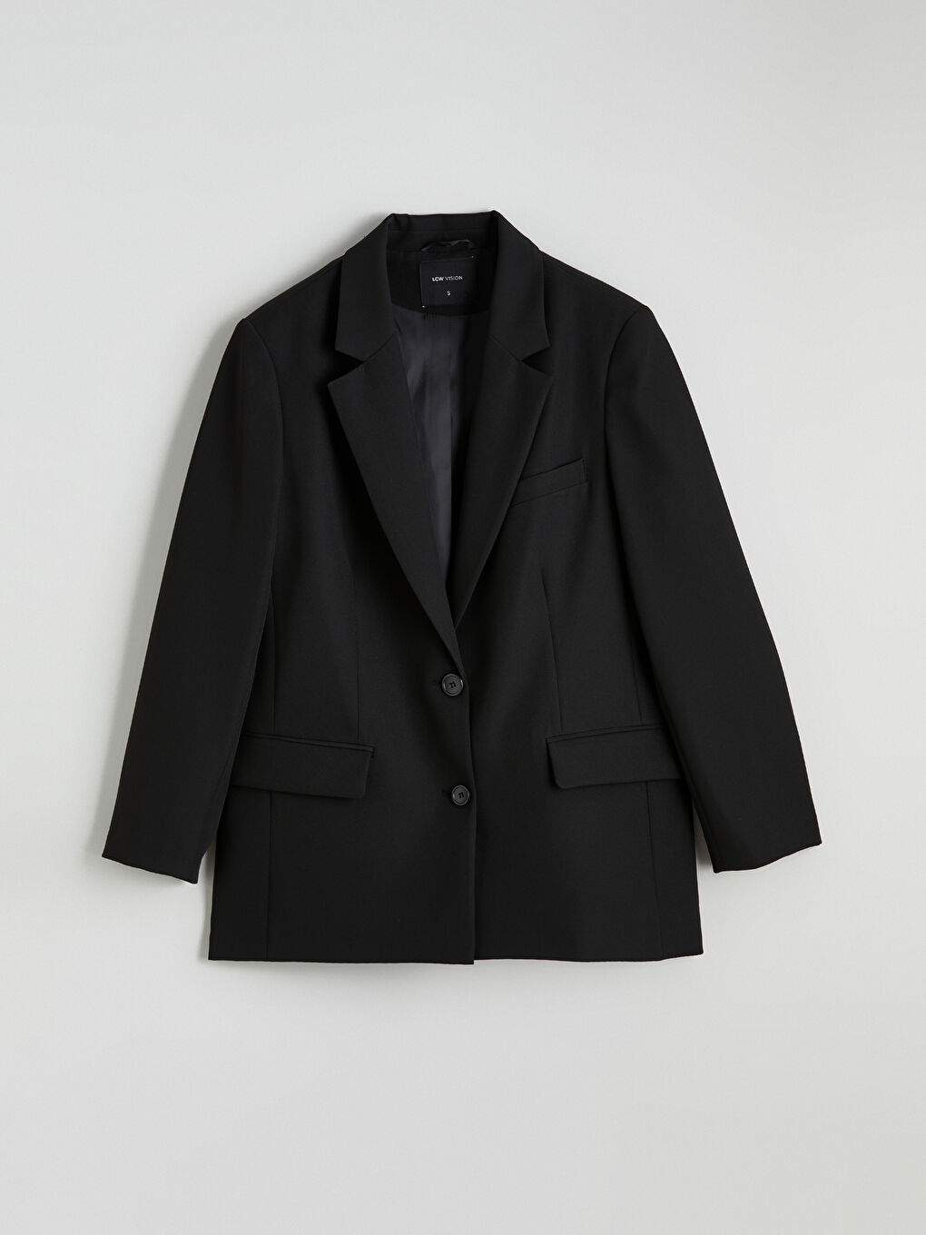 Siyah Krep Kadın Blazer Ceket-9