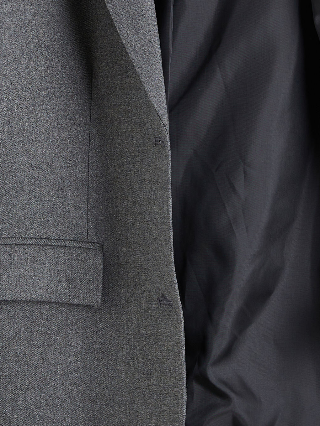 Gri Kruvaze Yaka Kadın Kaşe Blazer Ceket-1