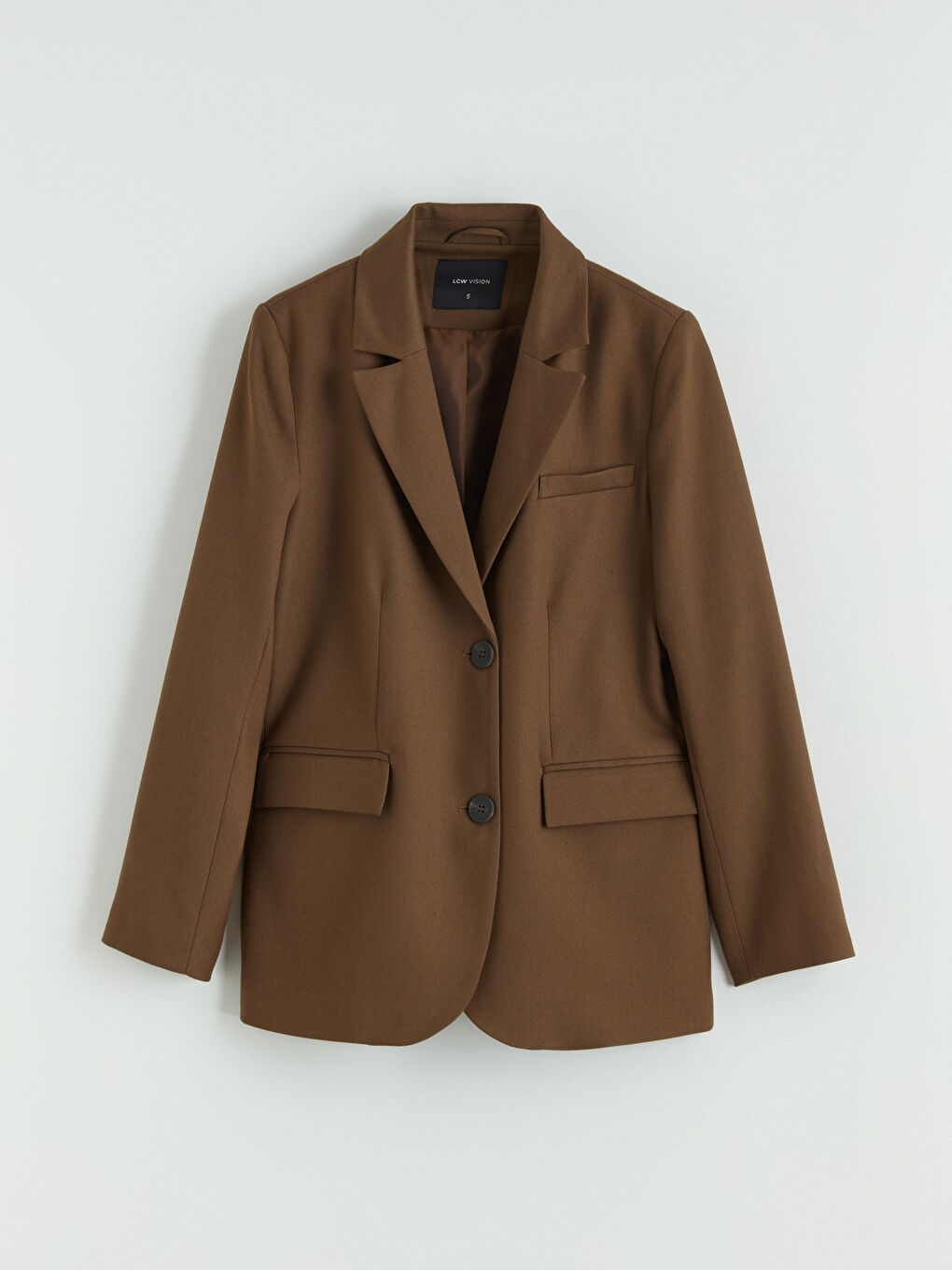 Bej Kruvaze Yaka Kadın Kaşe Blazer Ceket