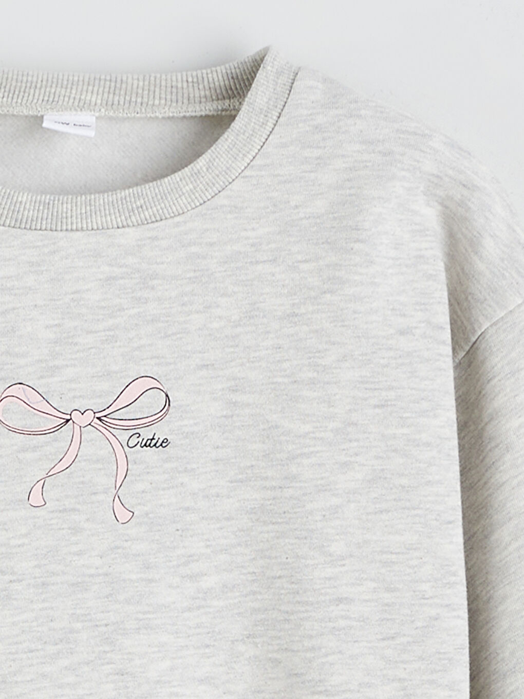 Свитшот для девочек с бантом и принтом толстый-2