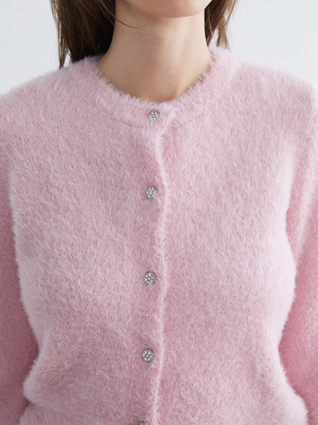 Crew Neck Women's Knitwear Cardigan-2