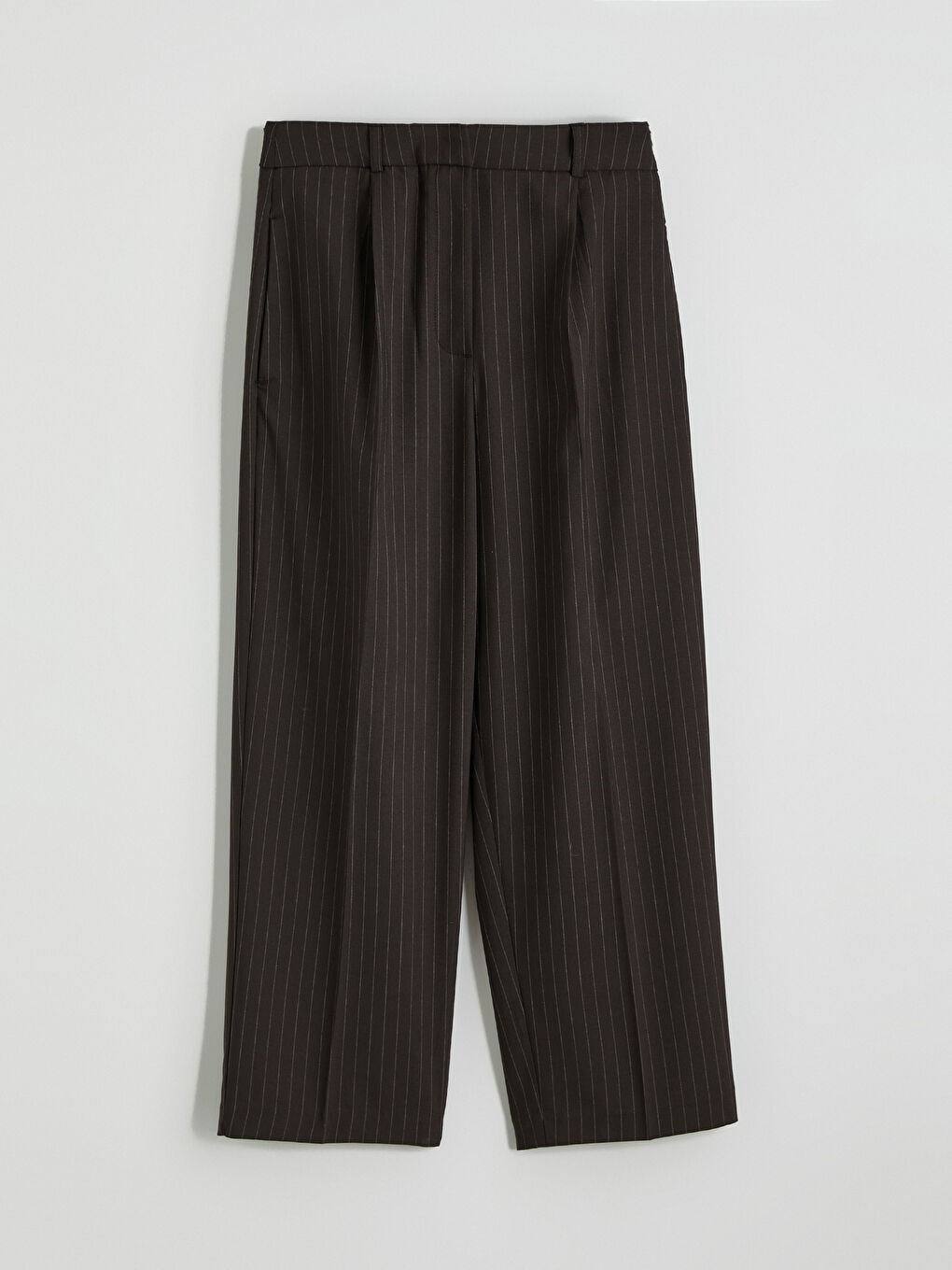 Loose Fit Striped Women's Pleated Trousers-4