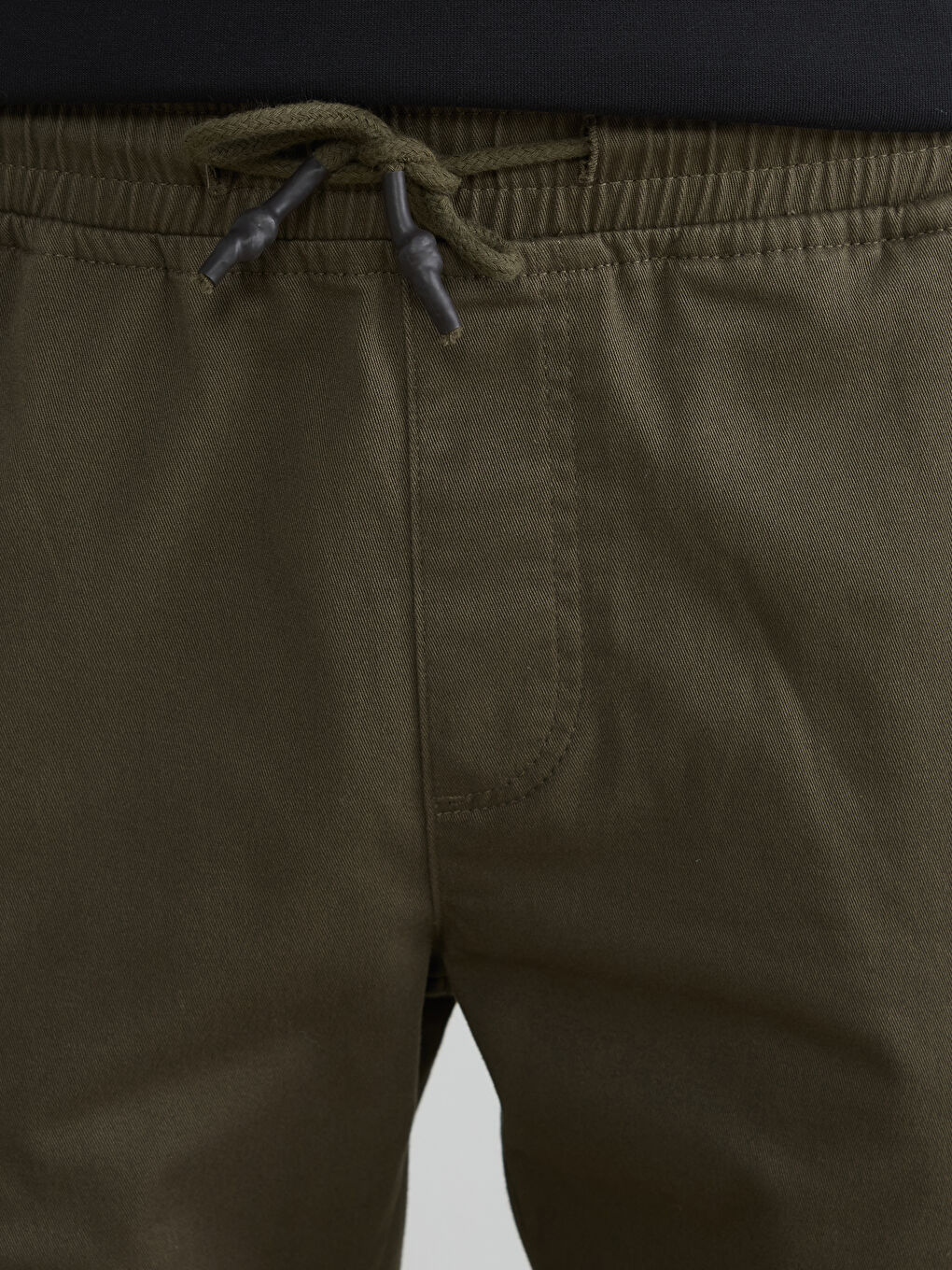 Haki Slim Fit Erkek Gabardin Jogger Pantolon-2