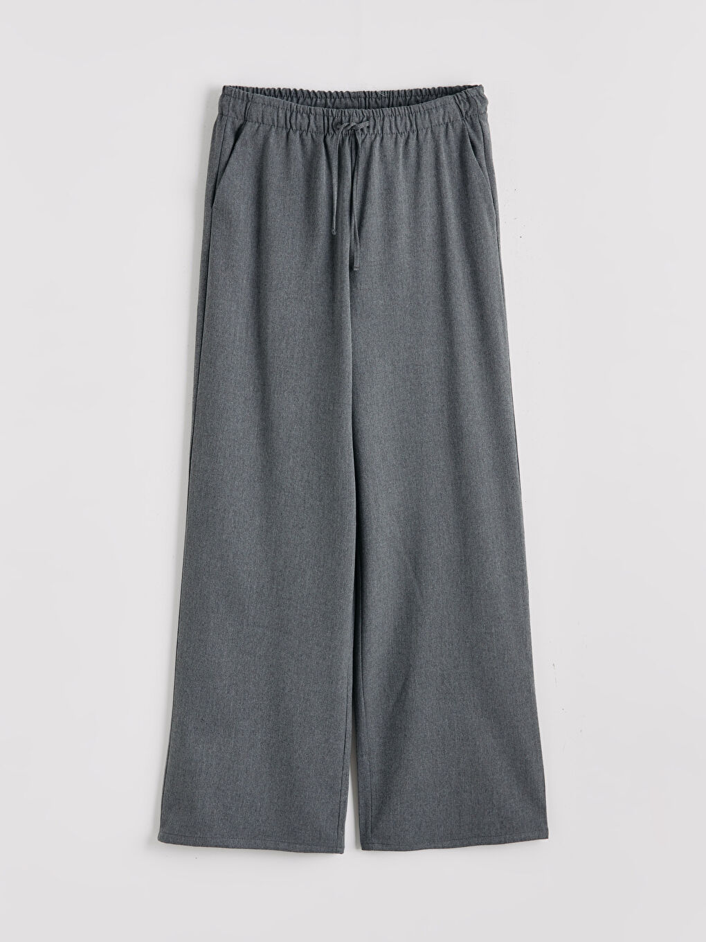 Elastic Waist Wide Leg Women's Trousers-4