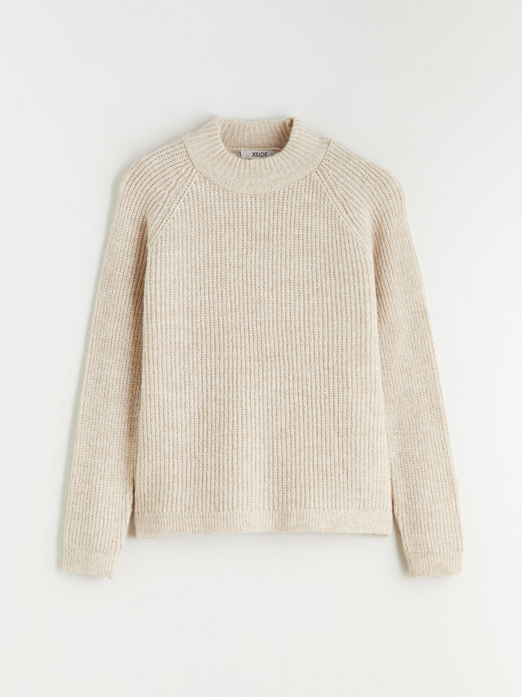 Bej Yarım Balıkçı Yaka Kadın Triko Kazak-4