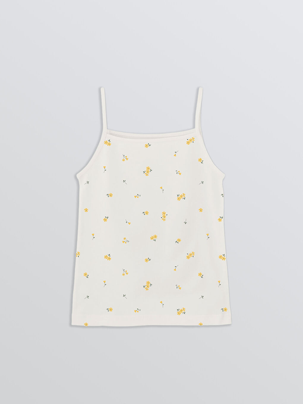 Square Collar Floral Girls' Vest