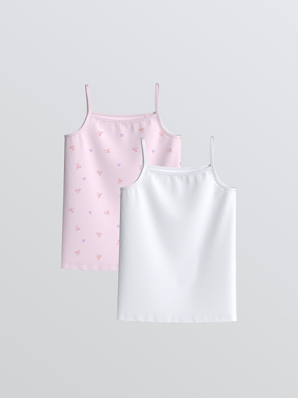 Heart Patterned Girls' Vest 2 Pack