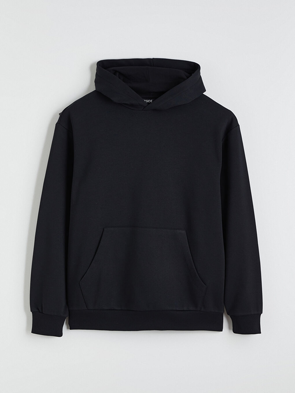 Siyah Uzun Kollu Erkek Kalın Hoodie-4