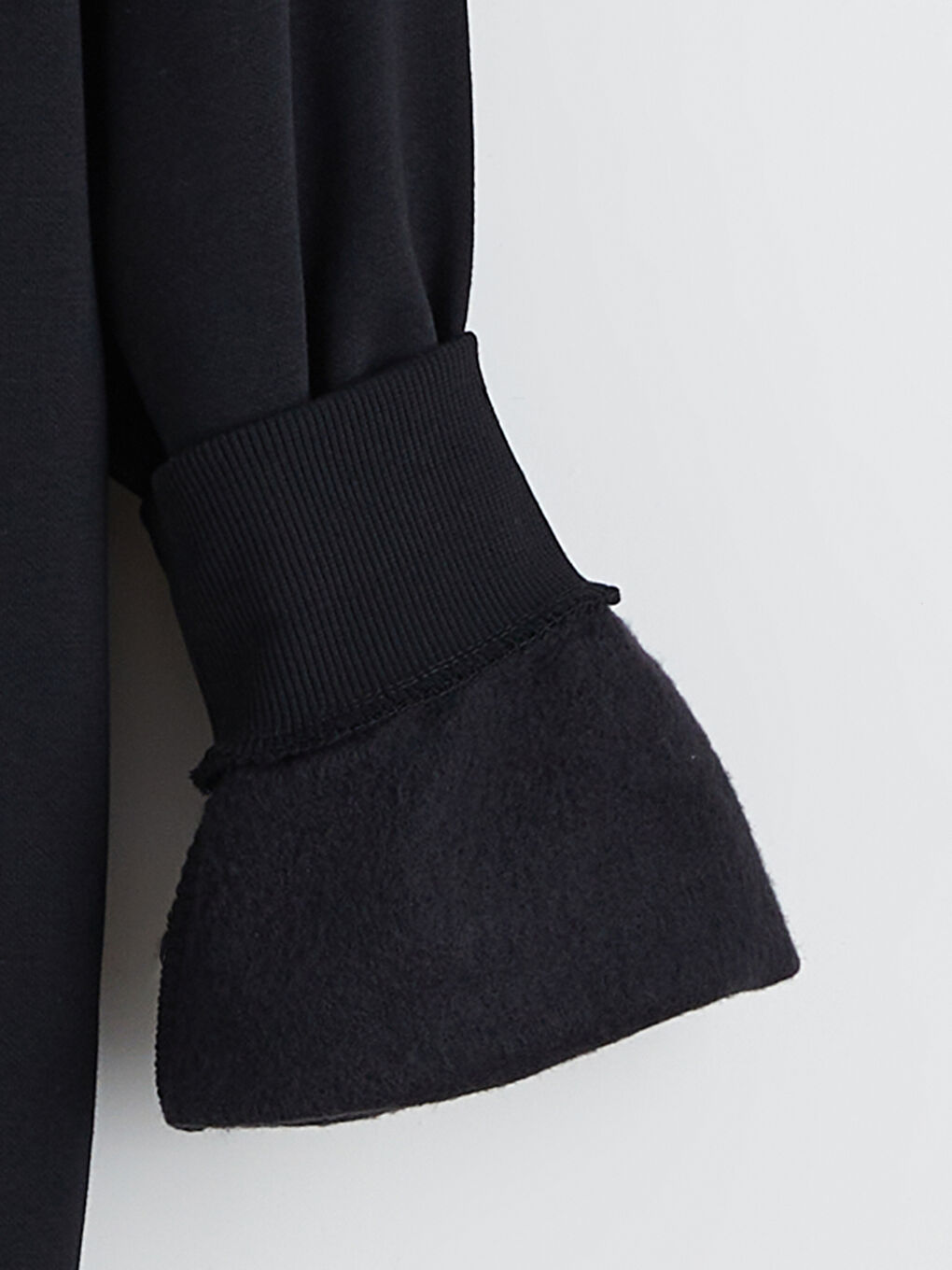 Siyah Uzun Kollu Erkek Kalın Hoodie-5