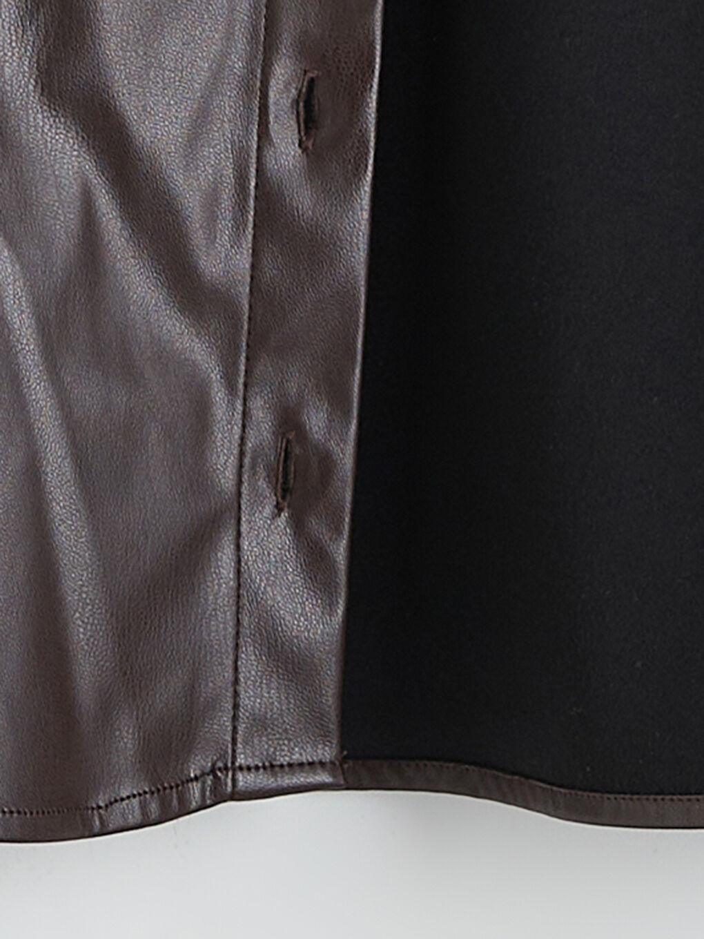 Kahverengi Deri Görünümlü Kız Çocuk Gömlek-1