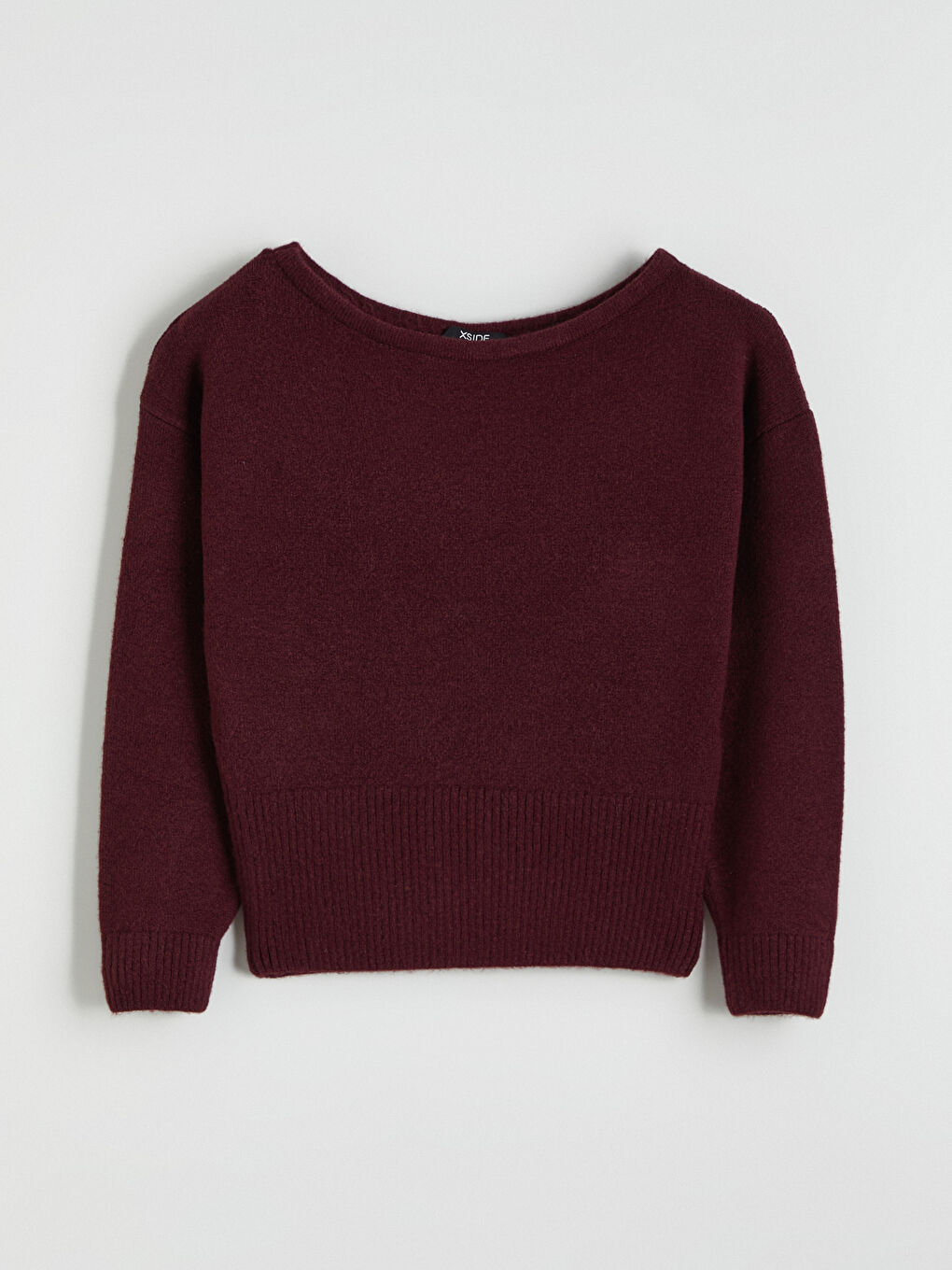 Džemper od trikotaže sa širokim izrezom za žene-4