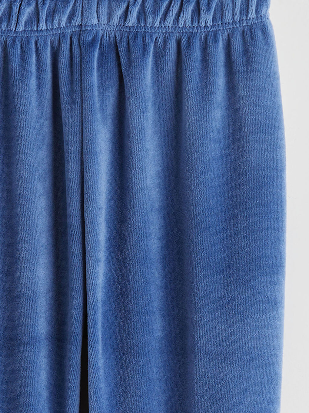 Mavi Beli Lastikli Kadife Erkek Bebek Eşofman Alt-2