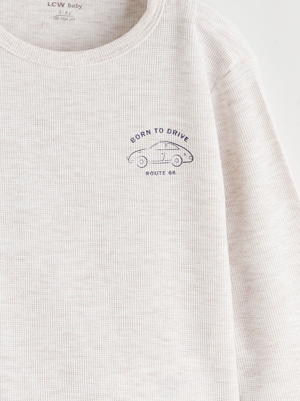 Ekru Bisiklet Yaka Erkek Bebek Sweatshirt ve Eşofman Altı-5