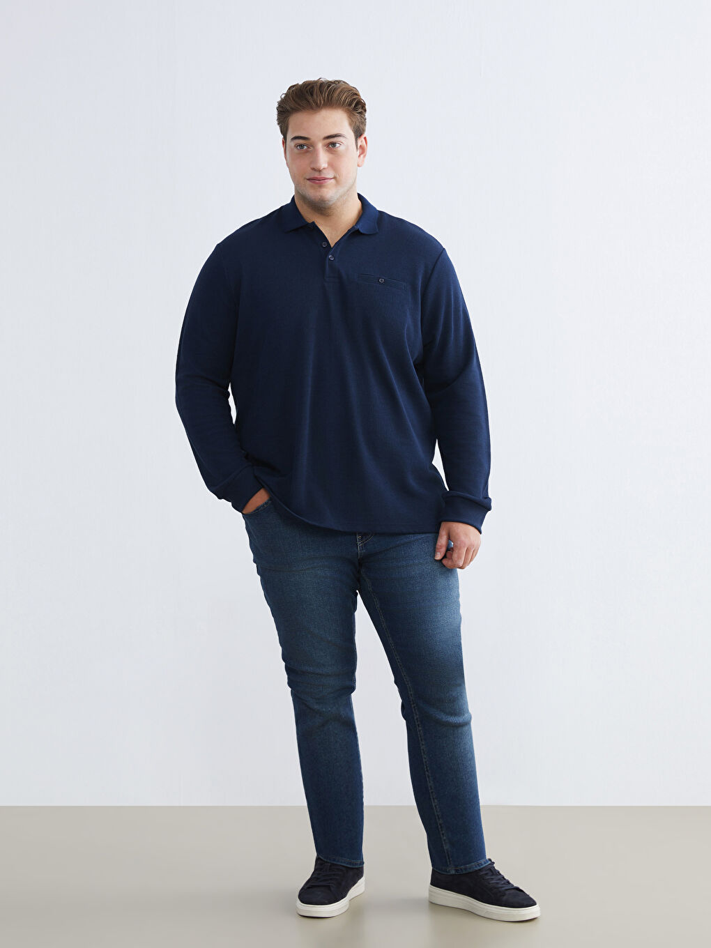 İndigo Büyük Beden 750 Slim Fit Erkek Jean Pantolon