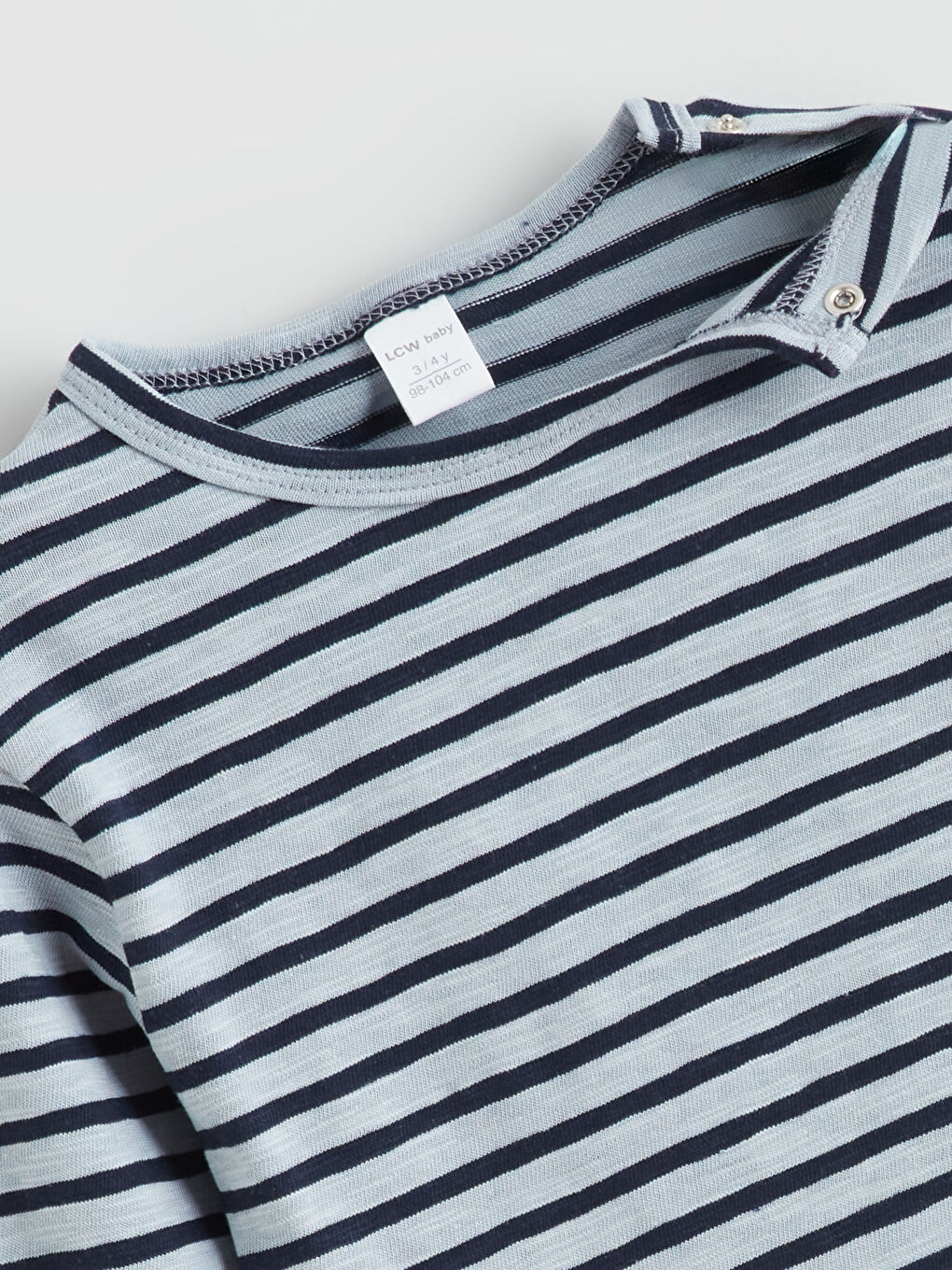 Mavi Bisiklet Yaka Çizgili Erkek Bebek Pijama Takımı-3