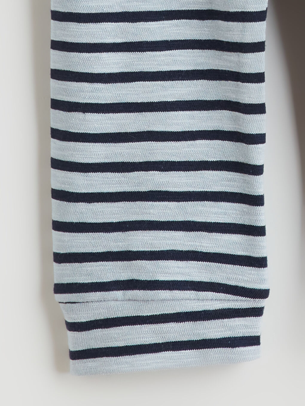 Mavi Bisiklet Yaka Çizgili Erkek Bebek Pijama Takımı-5