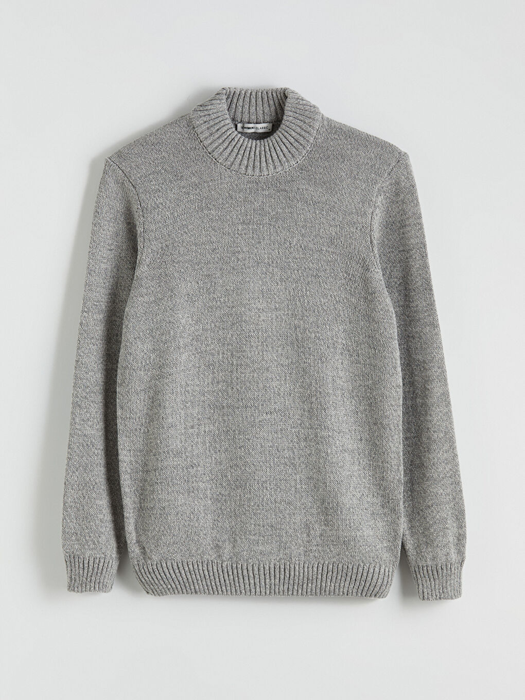 Gri Yarım Balıkçı Yaka Erkek Triko Kazak-4