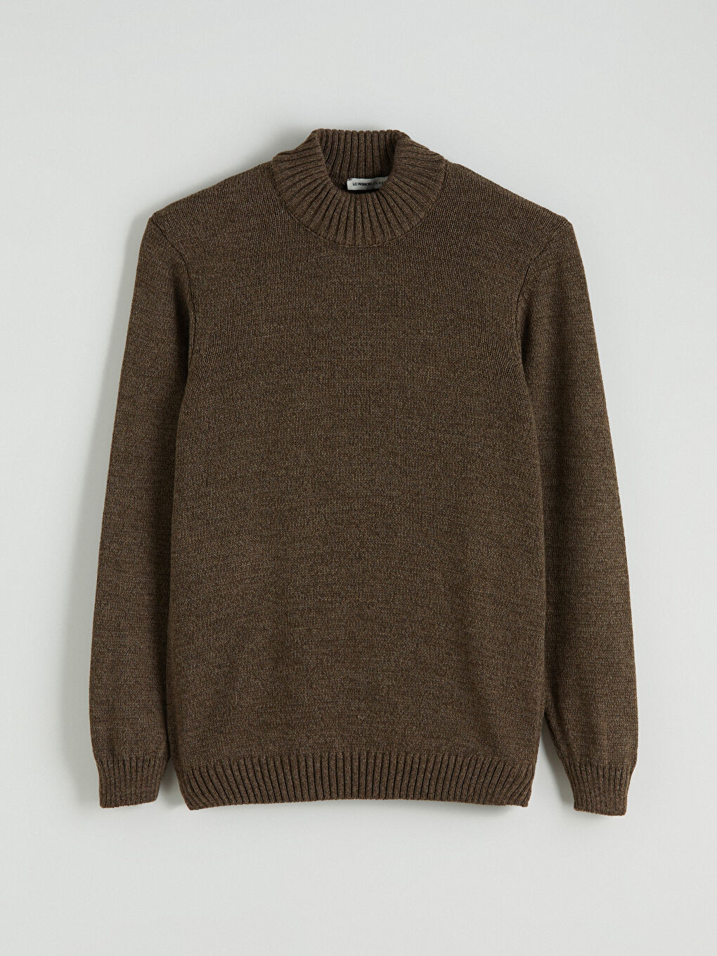 Kahverengi Yarım Balıkçı Yaka Erkek Triko Kazak-4