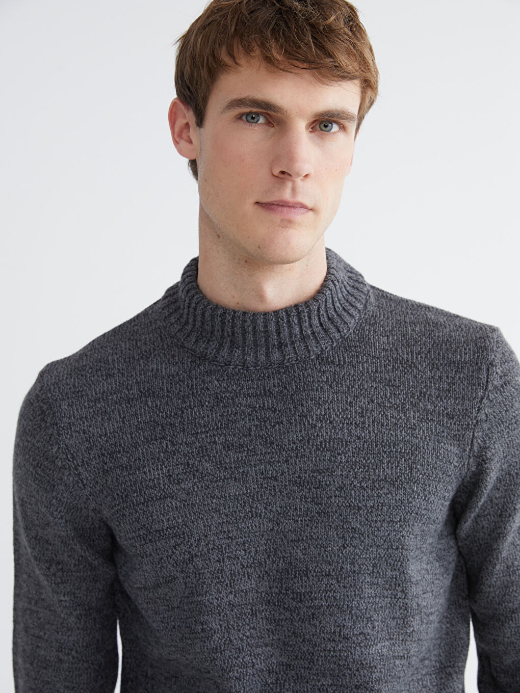 Antrasit Yarım Balıkçı Yaka Erkek Triko Kazak