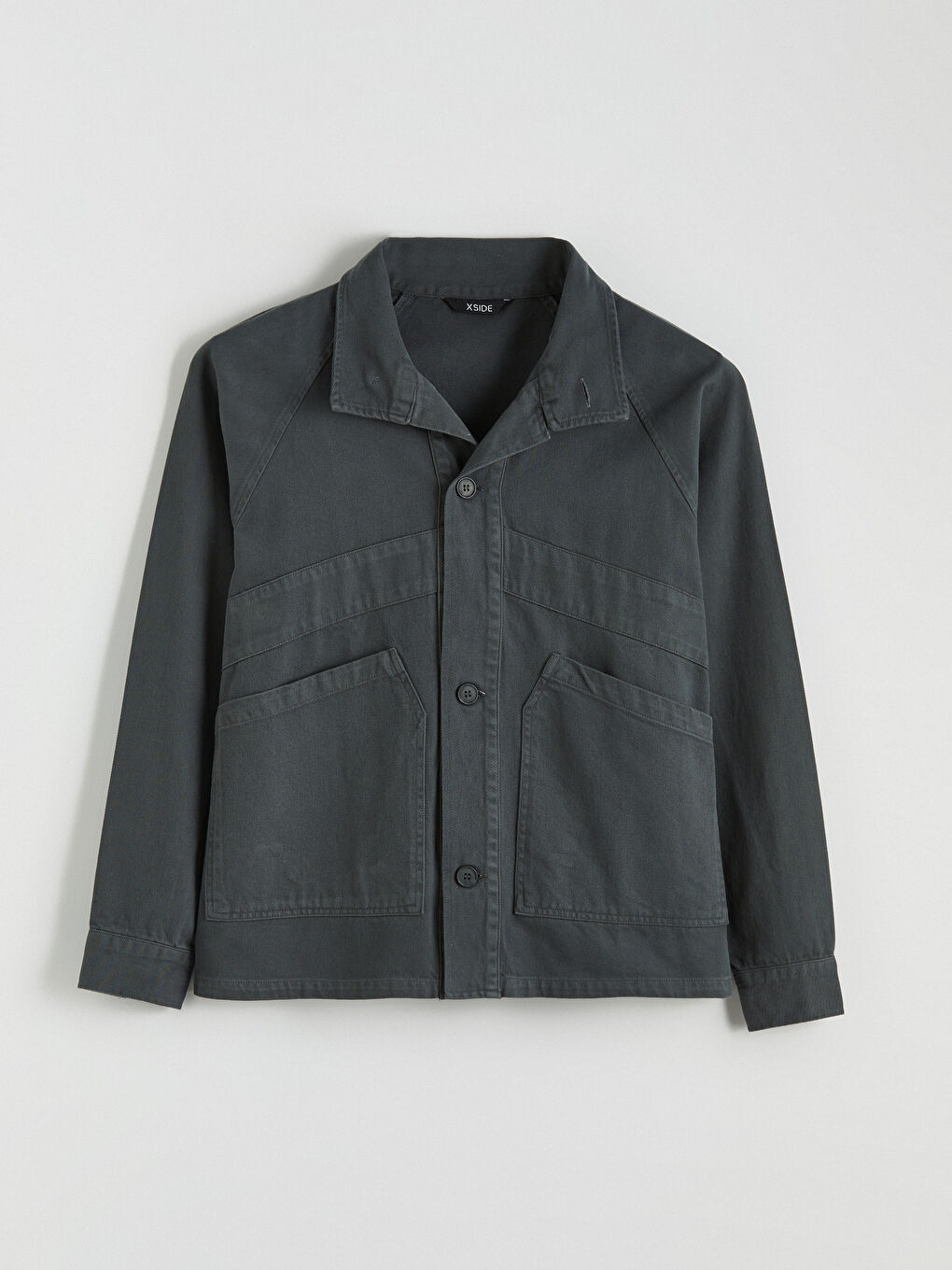 Relaxed Fit Long Sleeve Men's Shirt Jacket-4